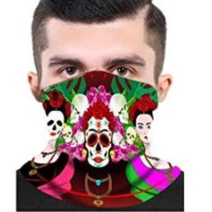 Neck Gaiter Skull Face Mask Mouth Cover Day of the Dead